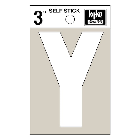 Hy-Ko 3In White Vinyl Letter Y, 10PK A30535